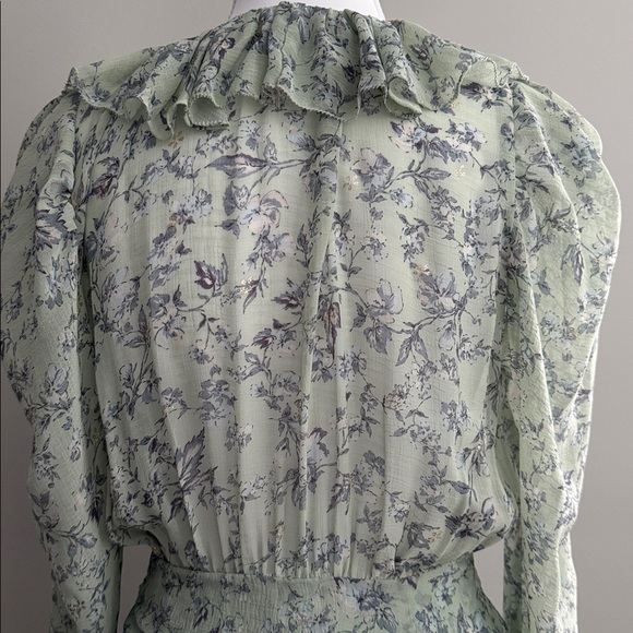 Olivaceous Long Sleeve Ruffled Tiered Romantic Mink Dress Size S - Picture 7 of 12